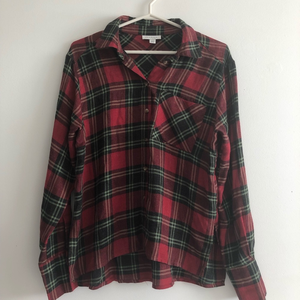 TOPSHOP Plaid Button Down Shirt